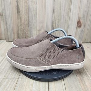 Mens BOC Born Concept size 9.5 Pebble Grain Leather Slip On Loafer Shoes
